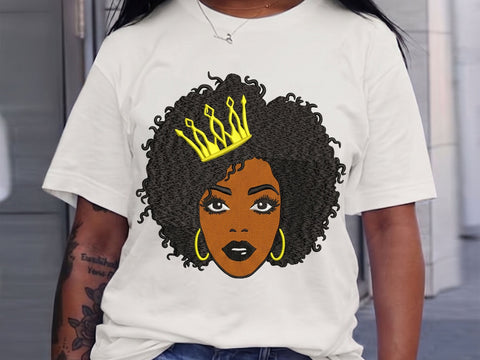 Queen Afro Face Embroidery Design, African Woman in Hat Embroidery Design, Machine Embroidery Design, 4 Sizes Embroidery/Applique DESIGNS DesignDestine 