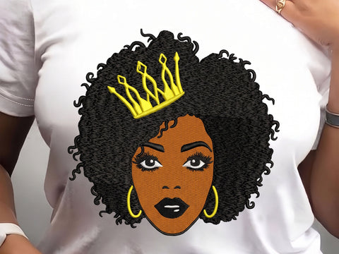 Queen Afro Face Embroidery Design, African Woman in Hat Embroidery Design, Machine Embroidery Design, 4 Sizes Embroidery/Applique DESIGNS DesignDestine 
