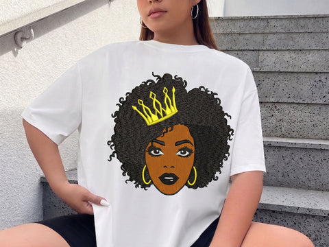 Queen Afro Face Embroidery Design, African Woman in Hat Embroidery Design, Machine Embroidery Design, 4 Sizes Embroidery/Applique DESIGNS DesignDestine 