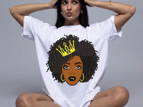 Queen Afro Face Embroidery Design, African Woman in Hat Embroidery Design, Machine Embroidery Design, 4 Sizes Embroidery/Applique DESIGNS DesignDestine 