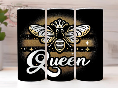 Queen Bee 20oz Tumbler Png, Straight & Tapered Tumbler Png, Glittery Bee Tumbler Png, Digital Download PNG Sublimation Lara' s Designs 