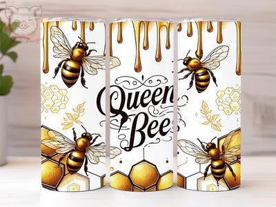 Queen Bee 20oz Tumbler Png, Straight & Tapered Tumbler Png, Golden Bee Tumbler Png, Digital Download PNG Sublimation Lara' s Designs 