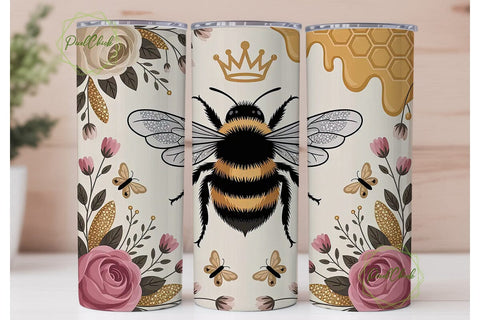 Queen Bee 20oz Tumbler Wrap Sublimation PixelChick 