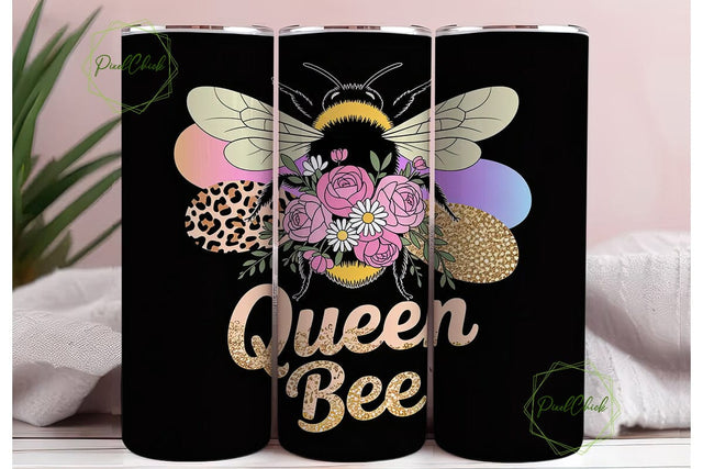 Queen Bee 20oz Tumbler Wrap Sublimation PixelChick 