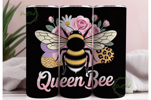 Queen Bee 20oz Tumbler Wrap Sublimation PixelChick 