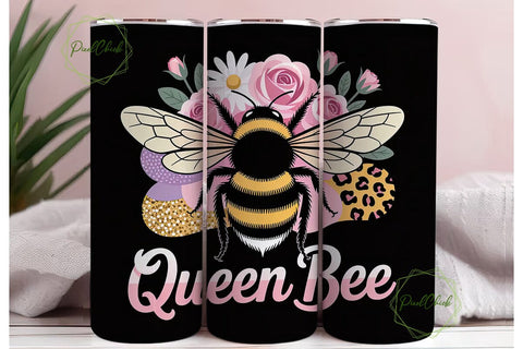 Queen Bee 20oz Tumbler Wrap Sublimation PixelChick 