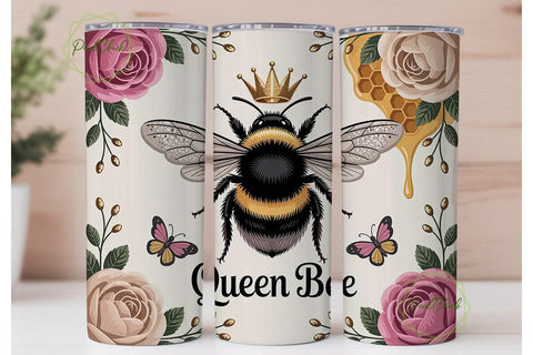 Queen Bee 20oz Tumbler Wrap Sublimation PixelChick 