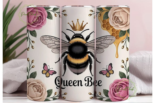 Queen Bee 20oz Tumbler Wrap Sublimation PixelChick 