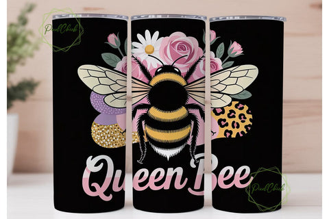 Queen Bee 20oz Tumbler Wrap Sublimation PixelChick 