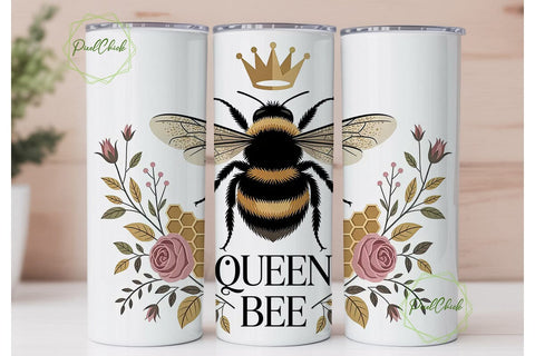 Queen Bee 20oz Tumbler Wrap Sublimation PixelChick 