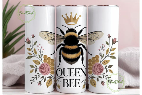 Queen Bee 20oz Tumbler Wrap Sublimation PixelChick 
