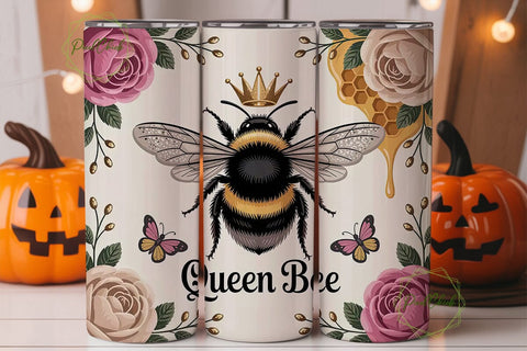 Queen Bee 20oz Tumbler Wrap Sublimation PixelChick 