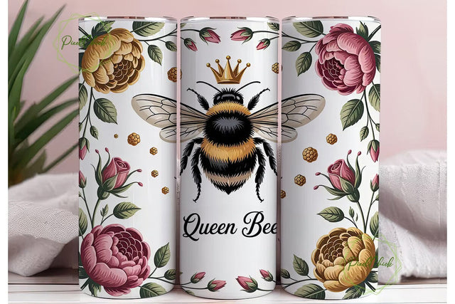 Queen Bee 20oz Tumbler Wrap Sublimation PixelChick 