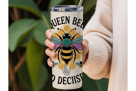 Queen Bee Bad Decisions 20oz Tumbler Sublimation DesignSVG 