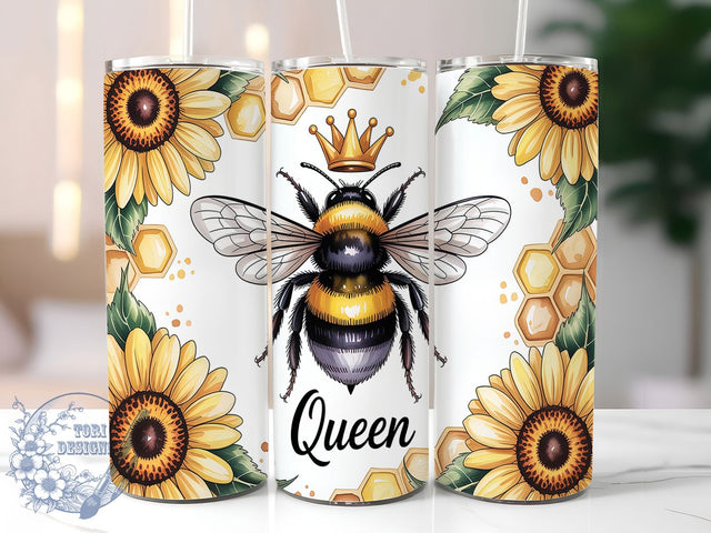 Queen Bee Honeycomb Tumbler Wrap, Honey Bee Sublimation PNG, 20oz Skinny Tumbler Design, Queen Bee Wrap, Bumble Bee Tumbler Design, Royal Bee Tumbler PNG, Bee Lover Tumbler Wrap Sublimation ToriDesigns 