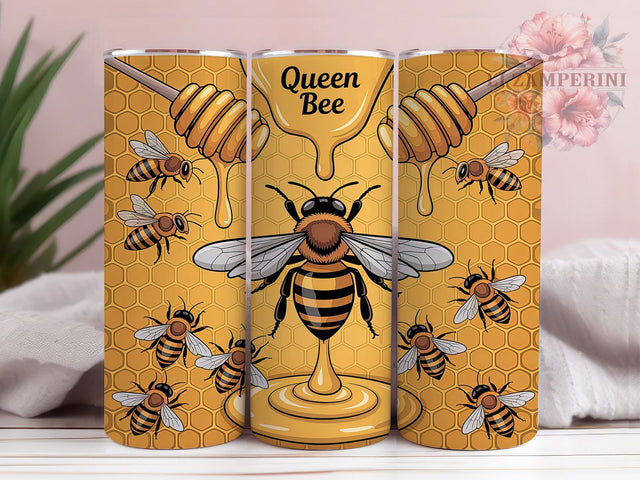Queen Bee Honeycomb Yellow Tumbler Wrap, Honeycomb Tumbler Wrap, Bee Lover PNG, 20oz Sublimation Design, Cute Bee Cup, Yellow Bee Wrap, Honey Bee Art Sublimation Li Zamperini 