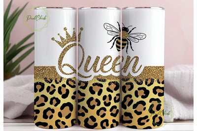 Queen Bee Leopard Glitter 20oz Tumbler Sublimation PixelChick 