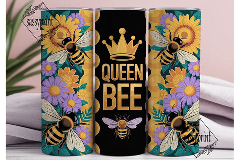 Queen Bee Sunflower 20oz Tumbler Wrap Sublimation sassyprint 