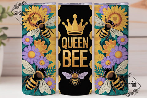 Queen Bee Sunflower 20oz Tumbler Wrap Sublimation sassyprint 