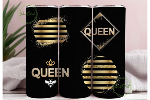 Queen Bee Tumbler Wrap PNG Sublimation PixelChick 