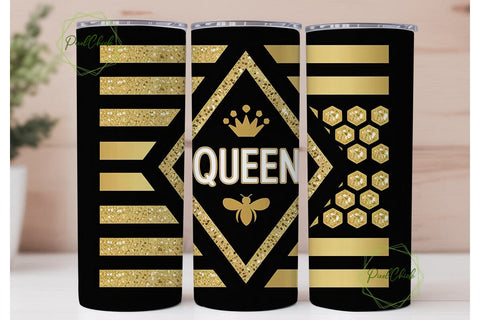 Queen Bee Tumbler Wrap PNG Sublimation PixelChick 