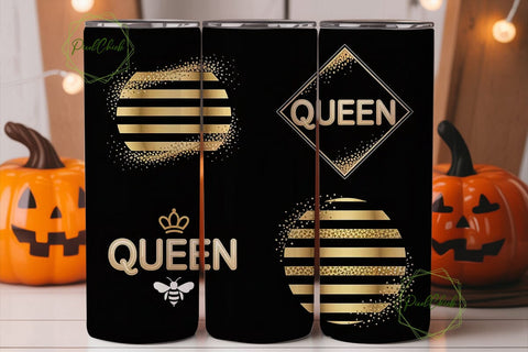 Queen Bee Tumbler Wrap PNG Sublimation PixelChick 