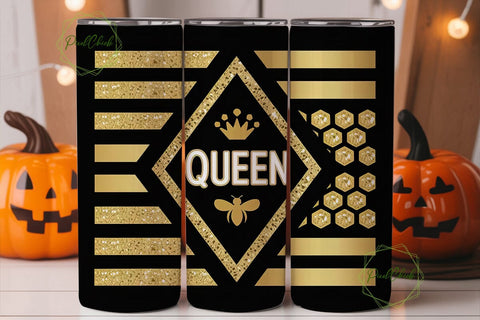Queen Bee Tumbler Wrap PNG Sublimation PixelChick 