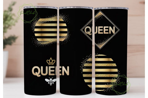 Queen Bee Tumbler Wrap PNG Sublimation PixelChick 