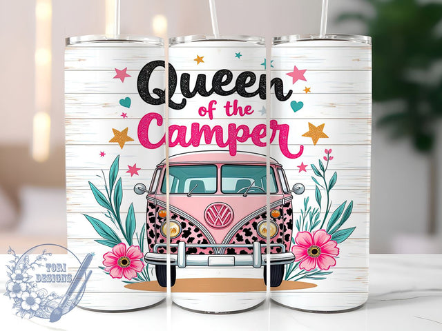 Queen Camper Western Tumbler, Queen Of The Camper, Western Caravan Tumbler, 20oz Tumbler Wrap, Camping Gift, Travel Tumbler, Boho Decor, Camper Sublimation Sublimation ToriDesigns 