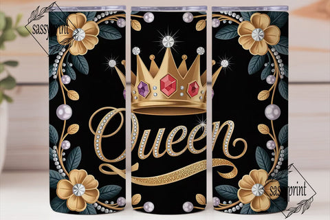 Queen Crown 20oz Tumbler Wrap Sublimation sassyprint 