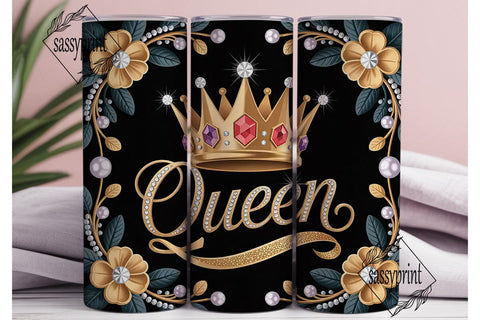 Queen Crown 20oz Tumbler Wrap Sublimation sassyprint 