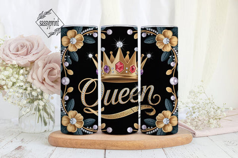 Queen Crown 20oz Tumbler Wrap Sublimation sassyprint 
