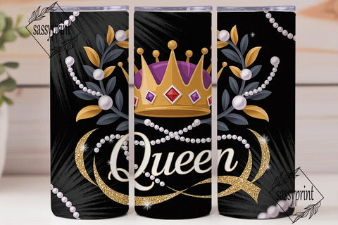 Queen Crown 20oz Tumbler Wrap Sublimation sassyprint 