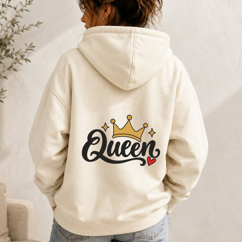 Queen Crown Embroidery Design – Royal Queen Script with Gold Crown Heart Machine Embroidery File Embroidery/Applique DESIGNS PatternFeed8 