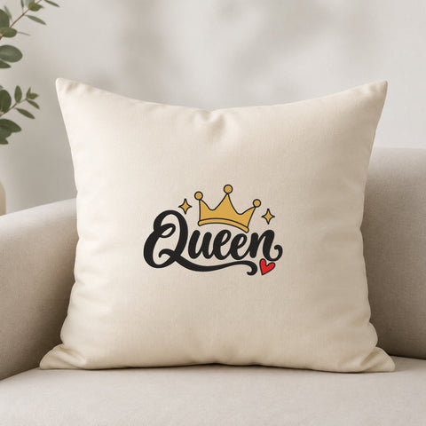 Queen Crown Embroidery Design – Royal Queen Script with Gold Crown Heart Machine Embroidery File Embroidery/Applique DESIGNS PatternFeed8 
