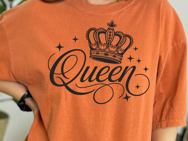 Queen Crown SVG, Woman's Shirt Clipart SVG DesignDestine 