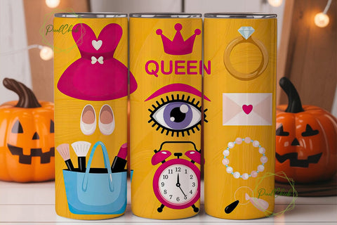 Queen Glam Fashion 20oz Tumbler Wrap Sublimation PixelChick 