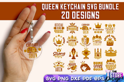 Queen Keychain Design Bundle | Funny Quotes SVG | Queen Print SVG Design | SVG File SVG The T Store Design 