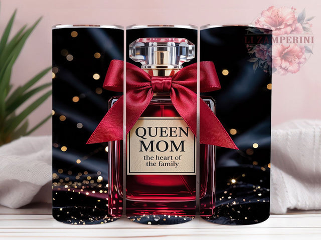 Queen Mom Heart of the Family Tumbler Wrap, Heart of the Family, 20oz Tumbler Wrap, Sublimation Design, Mom Gift Tumbler, Family Tumbler, Mother's Day Tumbler Sublimation Li Zamperini 