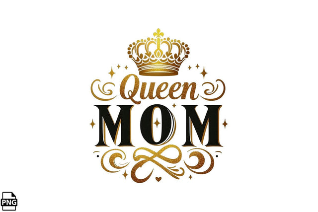 Queen Mom Mother's Day PNG Clipart Printable File Sublimation Creativedesigntee 