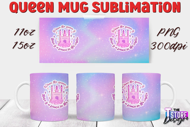 Queen Mug Sublimation | 11 Oz 15 Oz Mug Sublimation | PNG File Sublimation The T Store Design 