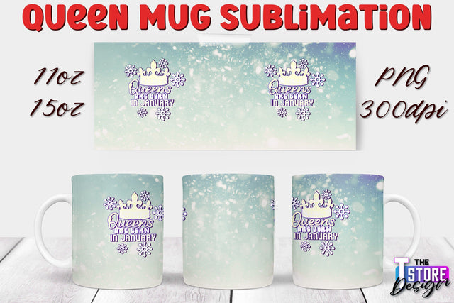Queen Mug Sublimation | 11 Oz 15 Oz Mug Sublimation | PNG Fille Sublimation The T Store Design 