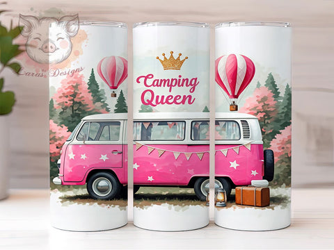 Queen of Camping 20oz Tumbler, Outdoor Adventure Cup, 20oz Sublimation Wrap, Queen of Camping Tumbler, Nature Lover Gift, Camping Accessories, Hiking Tumbler Design Sublimation Lara' s Designs 