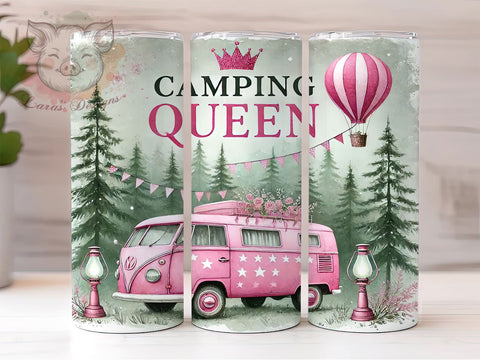 Queen of Camping 20oz Tumbler, Outdoor Adventure Cup, 20oz Sublimation Wrap, Queen of Camping Tumbler, Nature Lover Gift, Camping Accessories, Hiking Tumbler Design Sublimation Lara' s Designs 