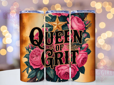 Queen Of Grit 20oz Tumbler, Queen of Grit Quote, Western Style Wrap, 20oz Tumbler Wrap, Sublimation Design PNG, Rustic Cowgirl Gift, Country Girl Wrap Sublimation SvggirlplusArt 