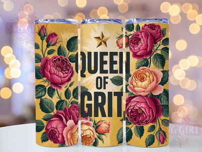 Queen Of Grit 20oz Tumbler, Queen of Grit Quote, Western Style Wrap, 20oz Tumbler Wrap, Sublimation Design PNG, Rustic Cowgirl Gift, Country Girl Wrap Sublimation SvggirlplusArt 