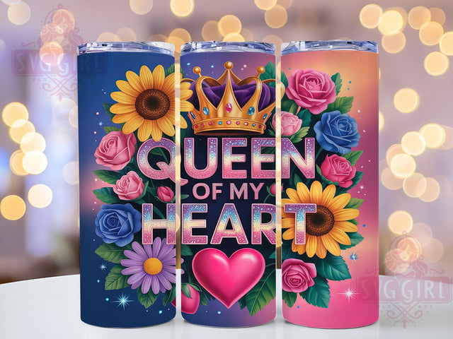 Queen of My Heart Mom 20oz Tumbler, Queen of My Heart Tumbler, Mom Tumbler Wrap, 20oz Tumbler Design, Sublimation Tumbler, Queen Mom Tumbler, Heart Tumbler Design Sublimation SvggirlplusArt 