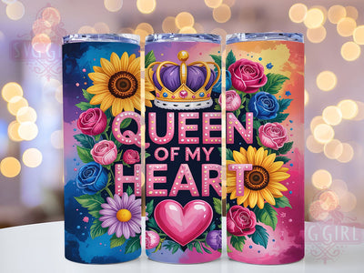 Queen of My Heart Mom 20oz Tumbler, Queen of My Heart Tumbler, Mom Tumbler Wrap, 20oz Tumbler Design, Sublimation Tumbler, Queen Mom Tumbler, Heart Tumbler Design Sublimation SvggirlplusArt 