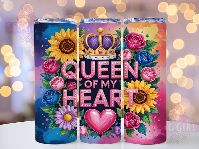 Queen of My Heart Mom 20oz Tumbler, Queen of My Heart Tumbler, Mom Tumbler Wrap, 20oz Tumbler Design, Sublimation Tumbler, Queen Mom Tumbler, Heart Tumbler Design Sublimation SvggirlplusArt 