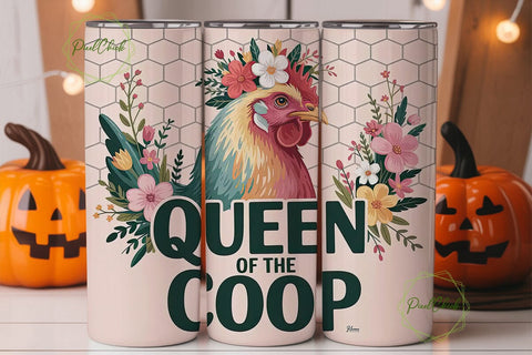 Queen of the Coop 20oz Tumbler Wrap Sublimation PixelChick 